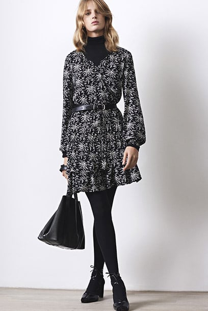 Look - Gemustertes Volantkleid und Shirt aus Modal und Kaschmir