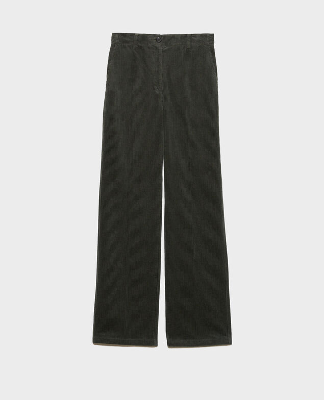 BLANDINE - Gerade Hose aus Cord 8817 58 darkgreen