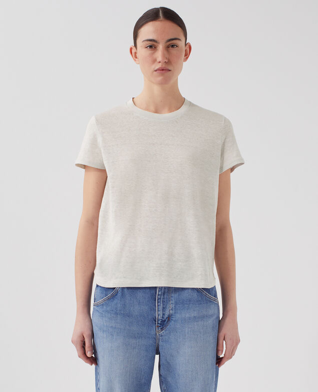 AMANDINE - T-Shirt mit Rundhalsausschnitt aus Baumwolle U020 light gray