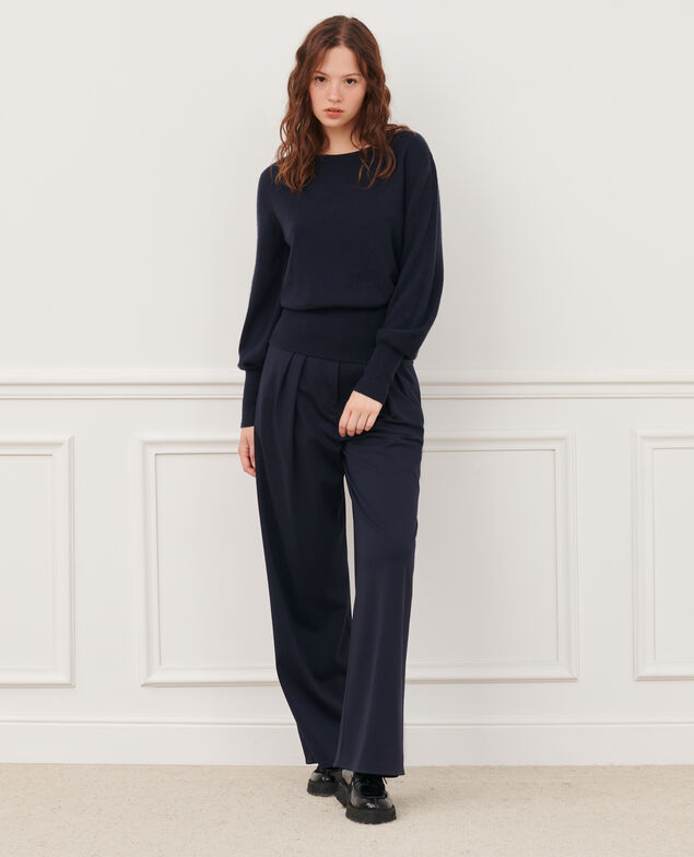 Feiner Pullover aus Kaschmir mit U-Boot-Kragen Night sky