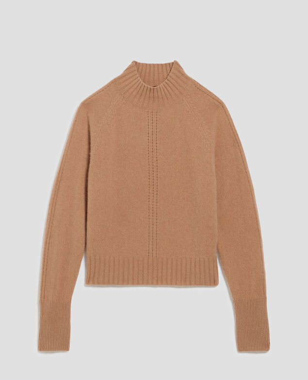 Pullover mit hohem Kragen aus Kaschmir I321 camel