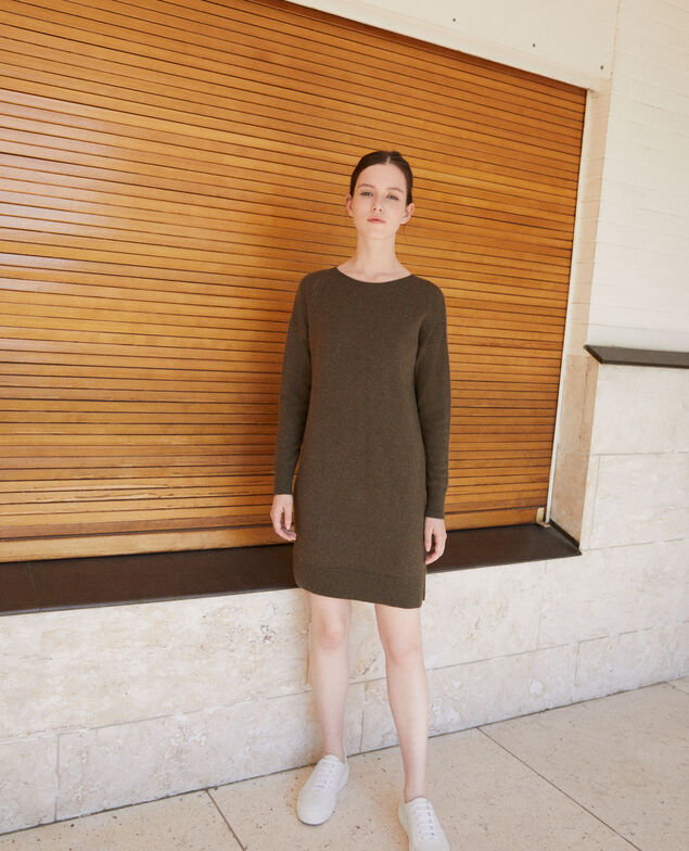 Kleid aus Kaschmir Olive night
