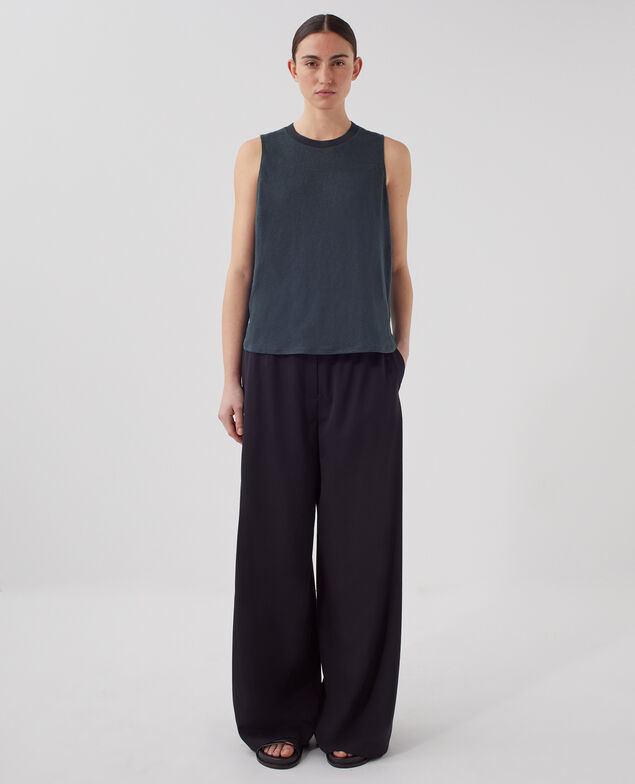 MARCELLE - Top aus Leinen J690 blueberry