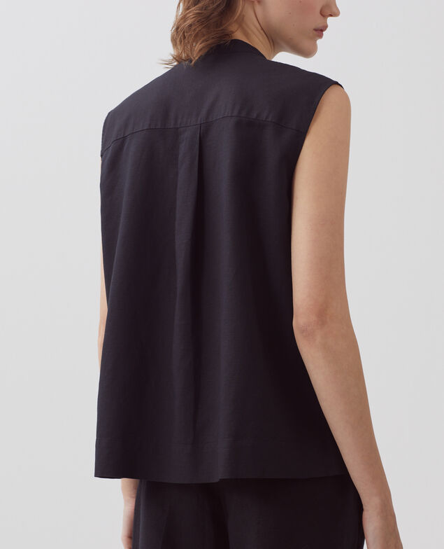 Ärmellose Bluse H091 black beauty