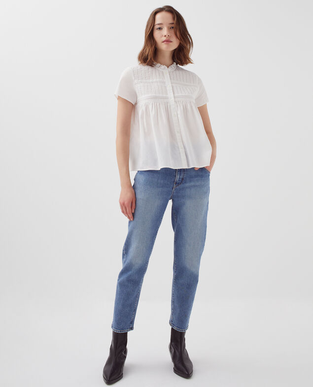 Bluse mit kurzen Ärmeln H013 gardenia