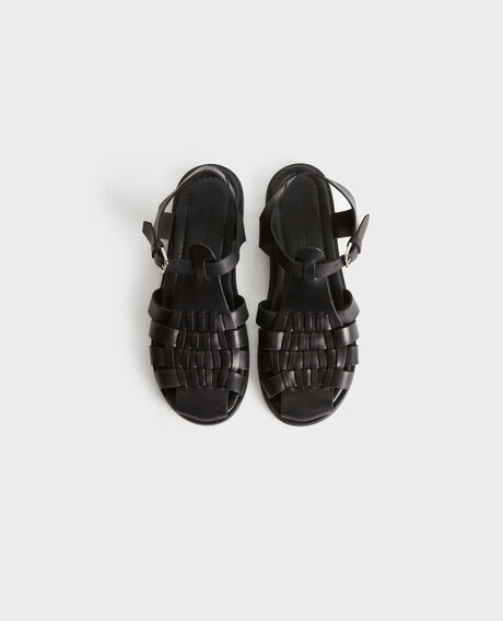 Flechtsandalen aus Leder 8853 09 black 3ss062