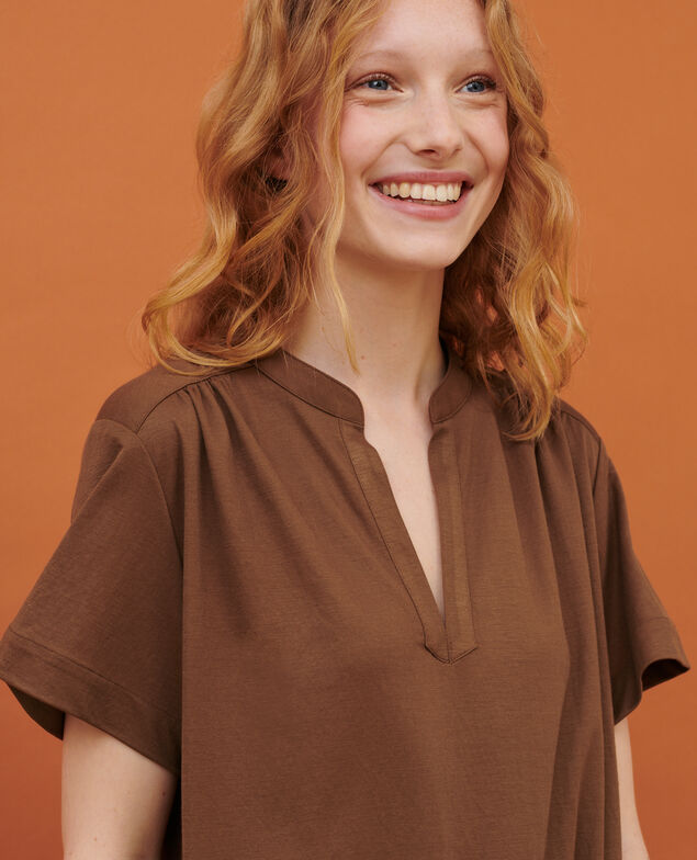Kurzarmkleid 35 brown 2sdj418v11
