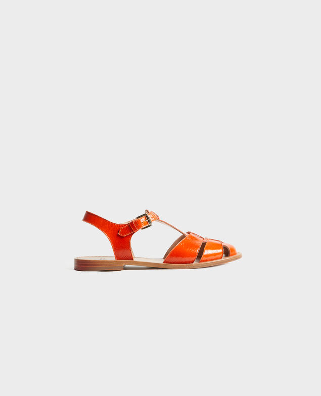 Sandalen aus Lackleder Spicy orange
