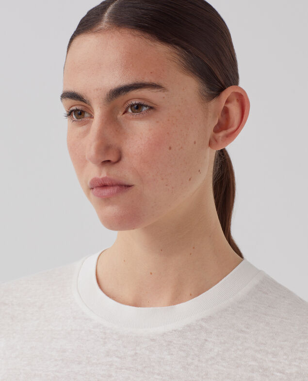 AMANDINE - T-Shirt mit Rundhalsausschnitt aus Baumwolle U010 off white