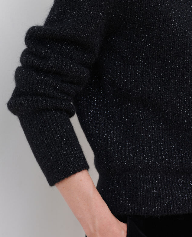 Pullover mit Polokragen aus Alpakamischwolle