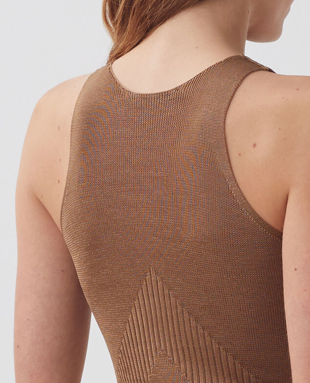 Langes Top aus Rippstrick H330 tiger's eye