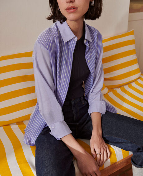Bluse im Hemdstil aus Baumwolle 0622 blue medium stripes 3ssh038c21