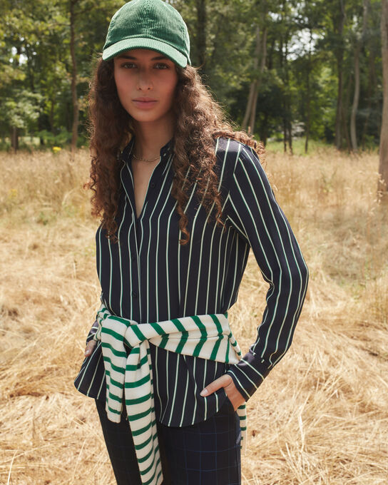 SIBYLLE - Bluse aus Seide A696 STRIPES NAVY