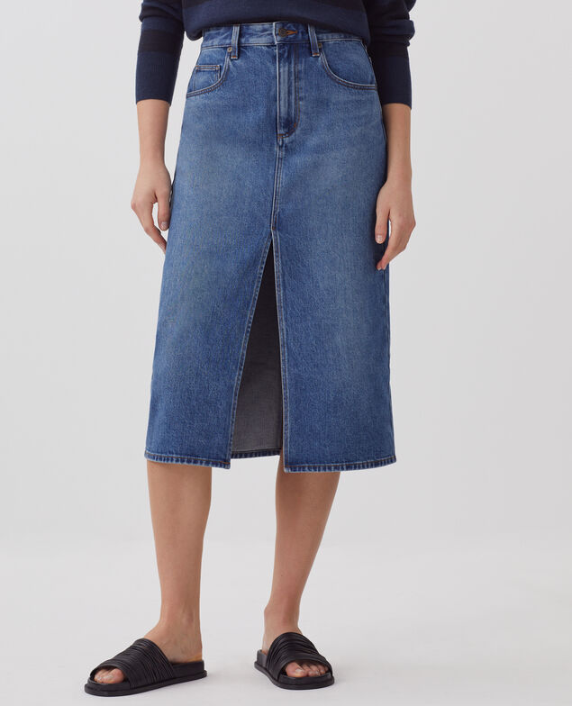 Midi-Rock aus Denim J650 vintage wash ss25
