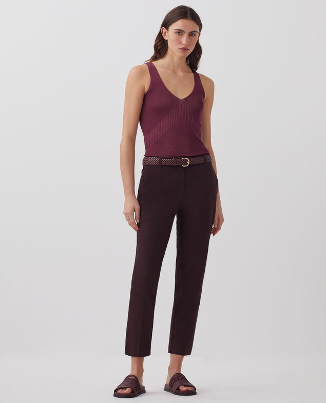 MARGUERITE - Zigarettenhose J790 chocolate plum