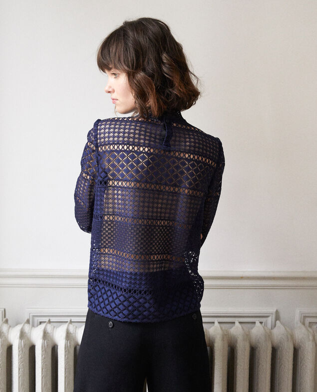  Bluse aus Ajourspitze Peacoat