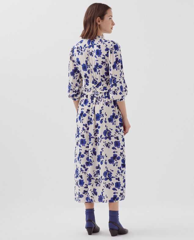 Langes fließendes Kleid I302 floral white