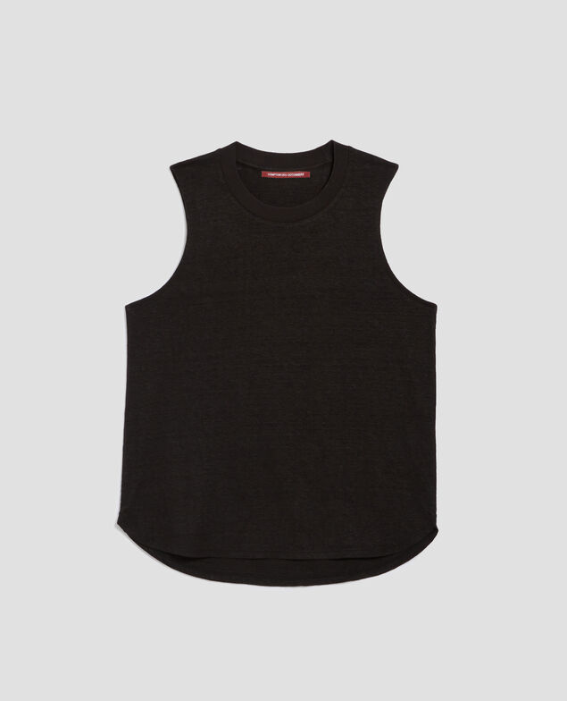 MARCELLE - Top aus Leinen H091 black beauty
