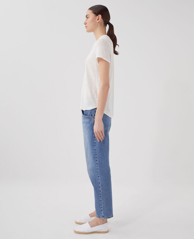 AMANDINE - T-Shirt mit Rundhalsausschnitt aus Baumwolle U010 off white