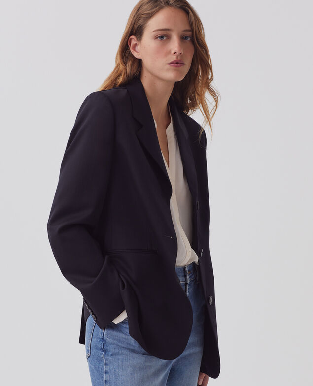 Blazer aus Wolle H091 black beauty