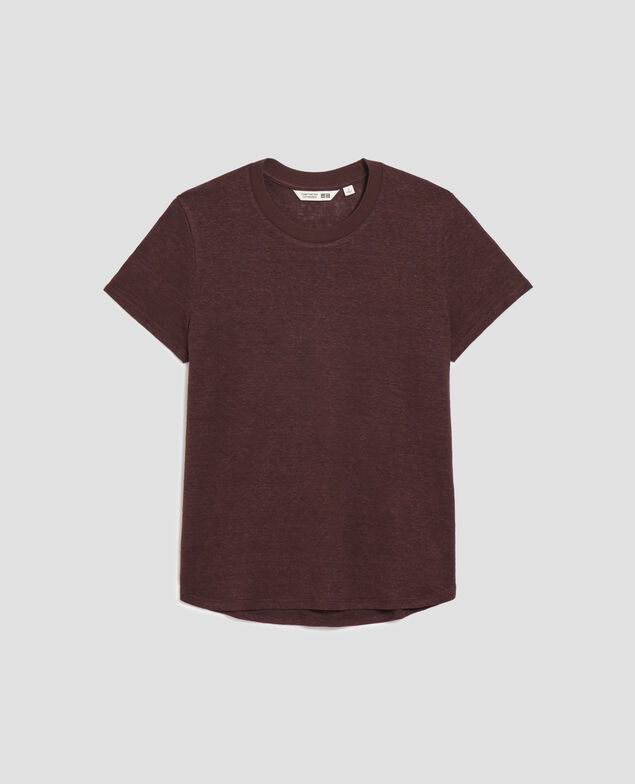 AMANDINE - T-Shirt mit Rundhalsausschnitt aus Baumwolle U190 wine
