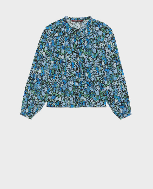 Weite gemusterte Bluse 98 print blue