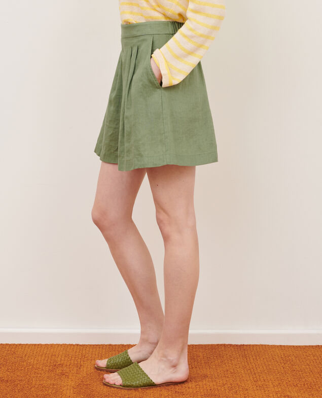 Shorts aus Leinen 52 green