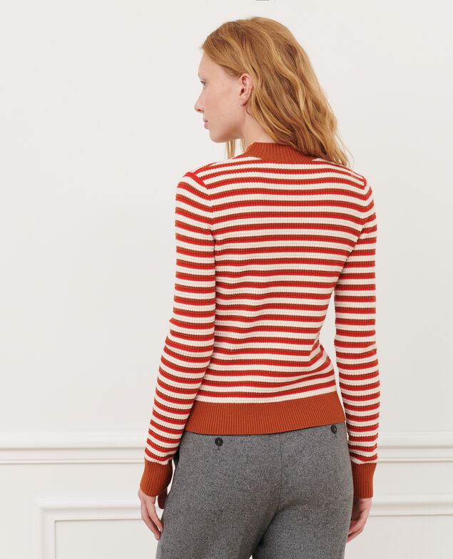 Gestreifter Pullover 8893 24 orange 2wju220w21
