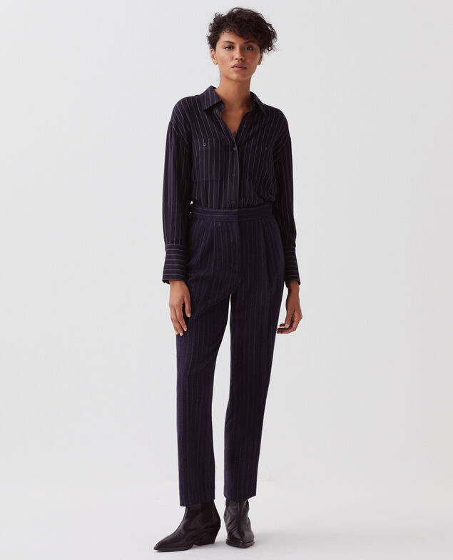 CAMILLE – Hose mit Steppfalten I695 st navy