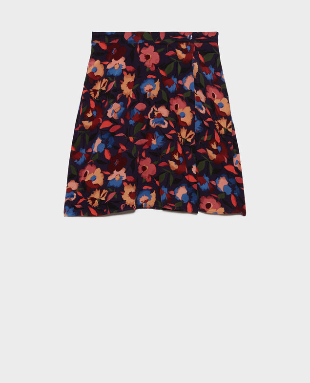Kurzer gemusterter Rock 8858 69 navy print