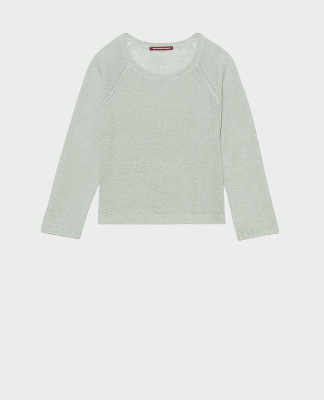 Pullover mit Rundhalsausschnitt aus Leinen 50 green