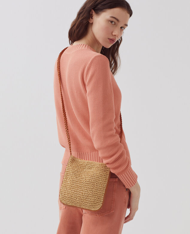 Pullover mit Rundhalsausschnitt aus Baumwolle H111 shell coral