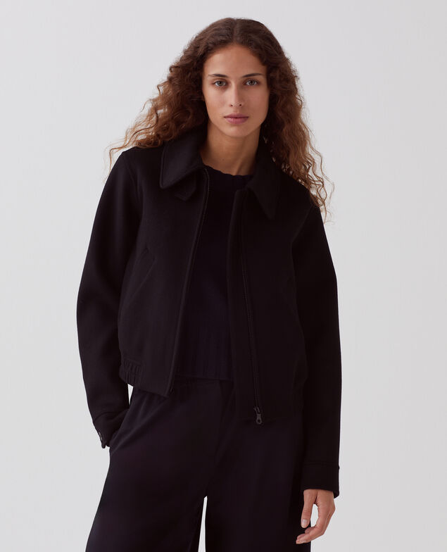 Kurzer wendbarer Blouson aus Wollgemisch