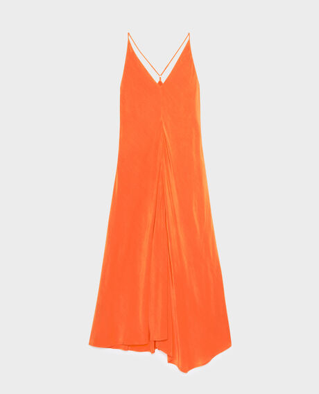 Asymmetrisches Kleid mit fließendem Fall 0250 tiger lily orange 3sdr294v02
