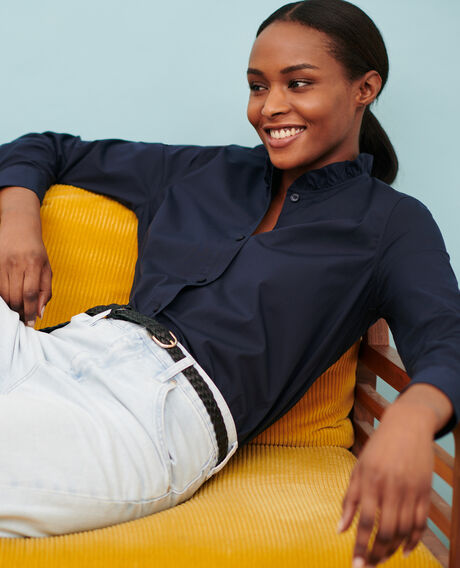 Bluse aus Baumwoll-Popelin 7012c 69 navy 2wsh138c53