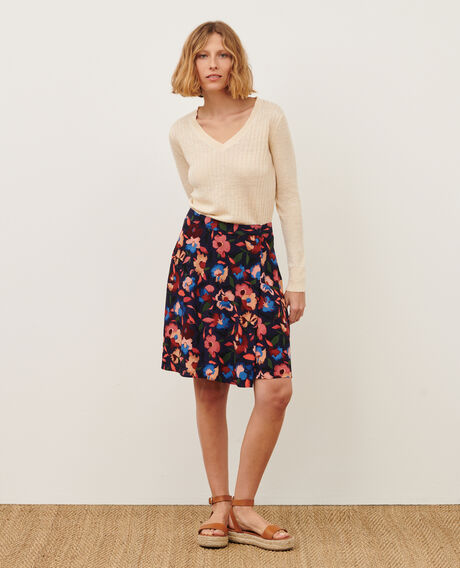 Kurzer gemusterter Rock 8858 69 navy print 2wsk286v02