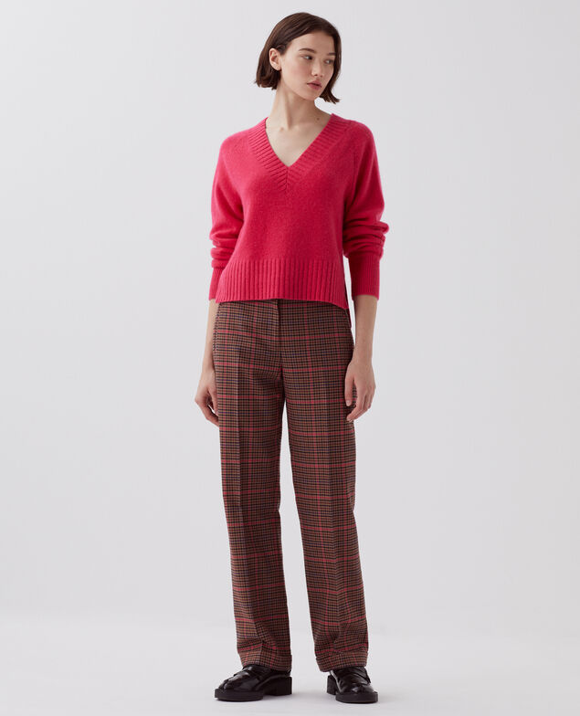 COLETTE – Hose mit geradem Bein I121 check pink