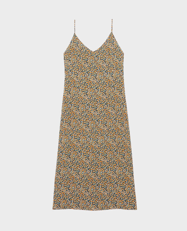 Langes gemustertes Kleid 8005c 116 print orange
