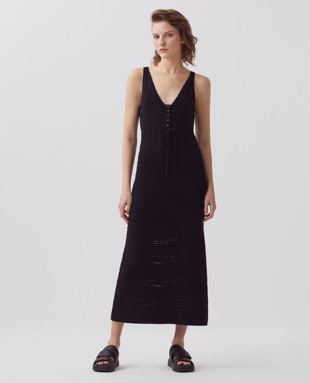 Gehäkeltes Kleid aus Baumwolle H091 black beauty