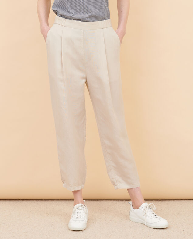 JOSÉPHINE - Joggerhose aus Mischleinen 7078 30_natural