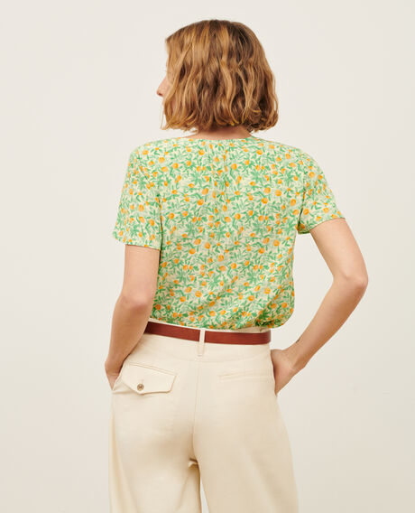 Fließende gemusterte Bluse 0420 zest yellow 3sbl193v02
