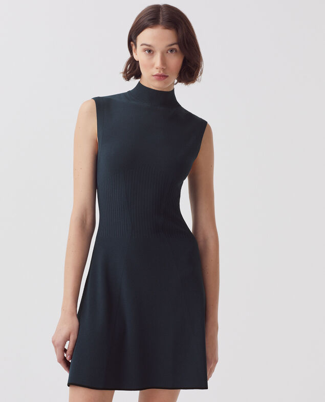 Kurzes Strickkleid J690 blueberry