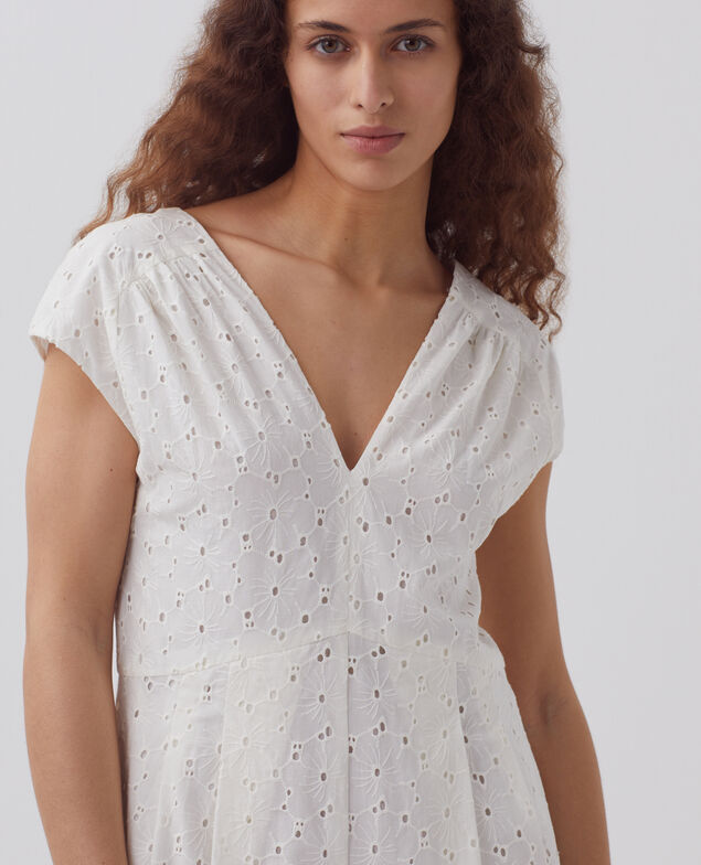 Jumpsuit mit Lochstickerei H003 white
