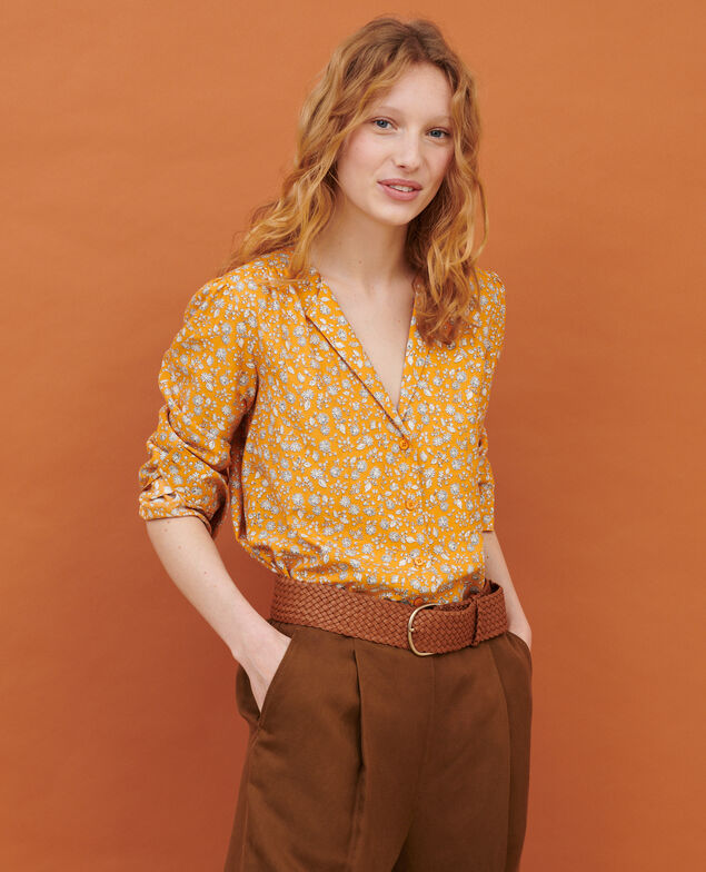 Fließende Bluse 96 print orange