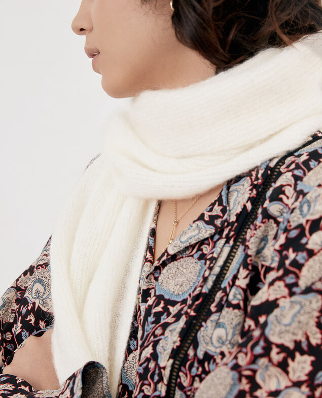 Schal mit Mohair und Wolle Off white