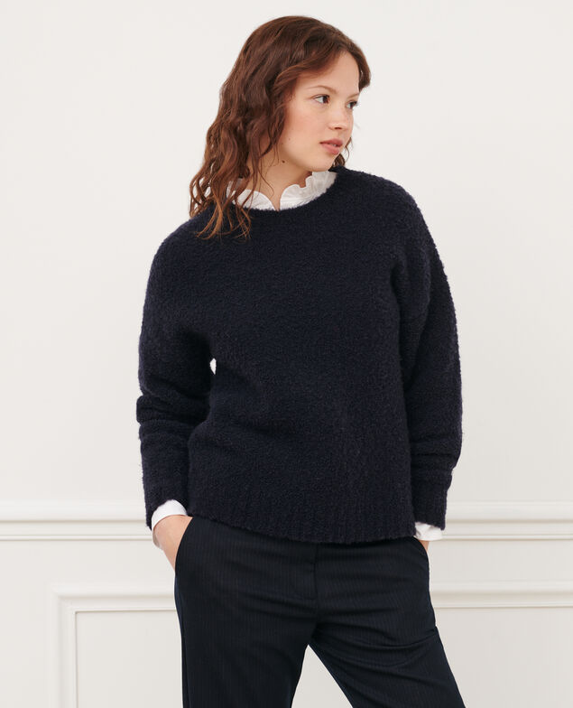 Pullover aus Mischwolle mit Rundhalsausschnitt 8841 69 navy