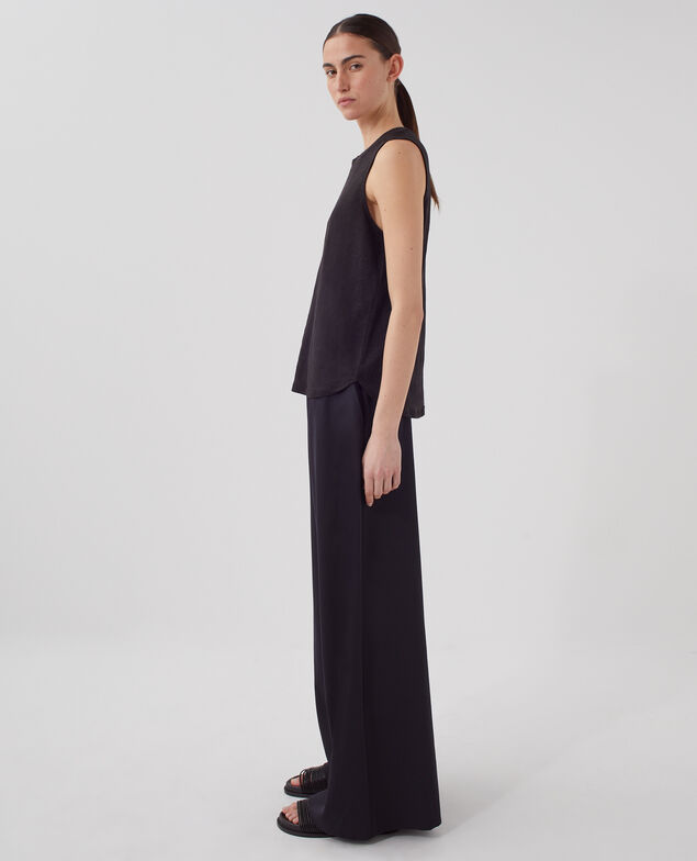 MARCELLE - Top aus Leinen H091 black beauty
