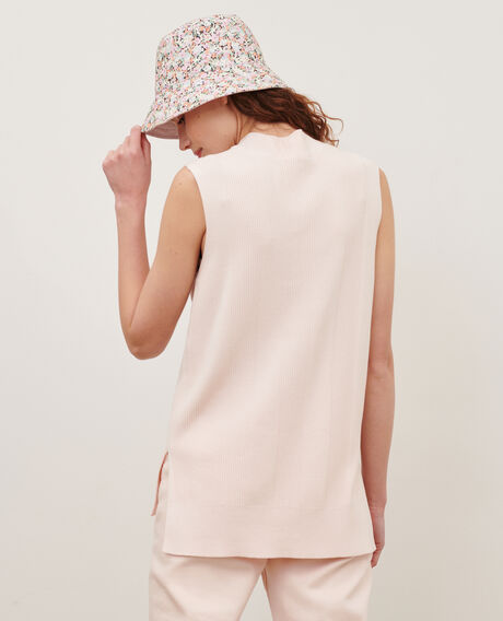 Ärmelloser Pullover aus Baumwolle 0100 pink marshmallow 3sju107c09
