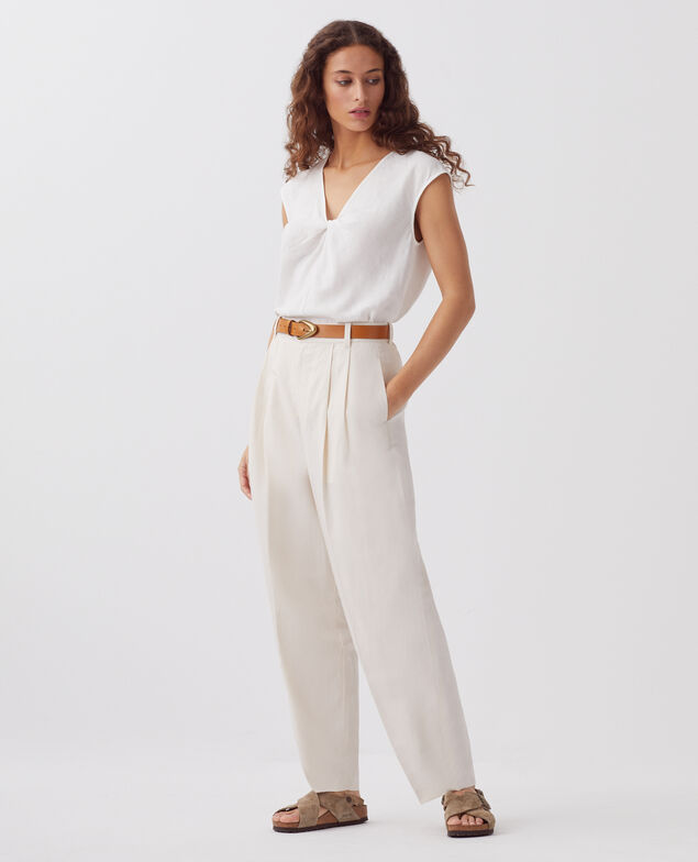 Faltenhose J314 beige