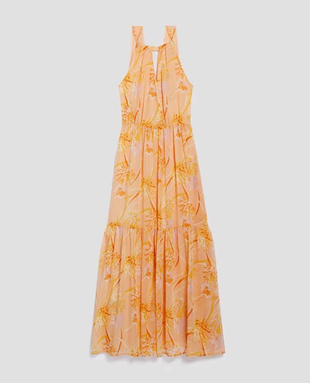 Langes fließendes Kleid H310 dahlia v2 beige